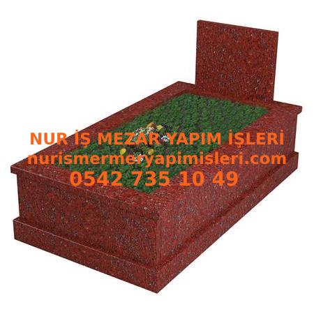 İ-27 Santiago Red Granit Mezar Modeli - Antalya Mezar Taşı Fiyatı