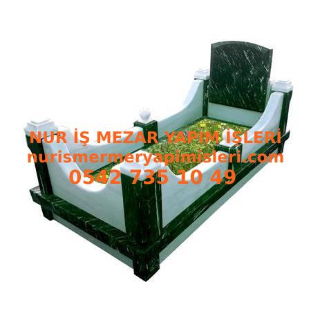 L42 Serpantin - Beyaz Mermer Mezar Modeli -