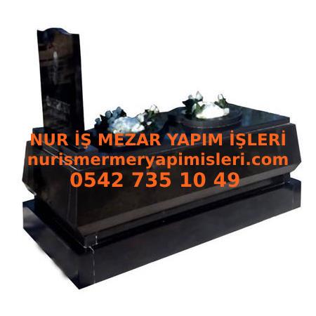 G107 Absolute Black Kalpli Konik Blok Mezar Modeli -