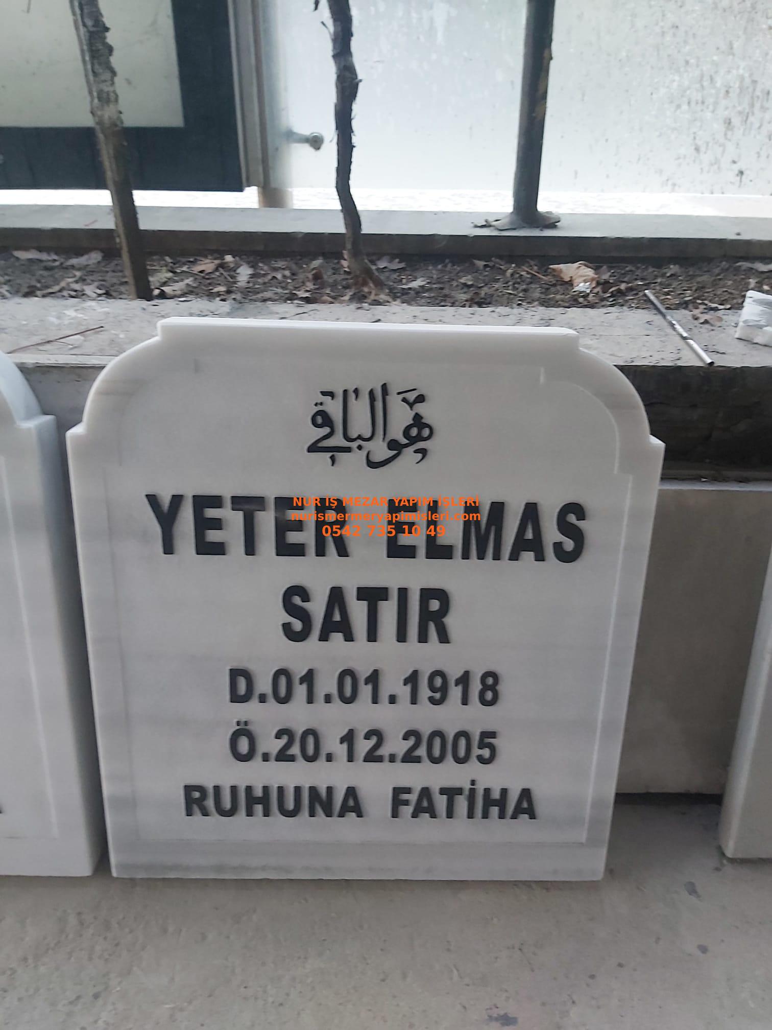 Tek Kişilik 4lük Kabartma Yazı Baş Taşı Fiyatları