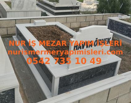 İstanbul Tek Kişilik Gövde Siyah Mermer Mezar - Görsel 4