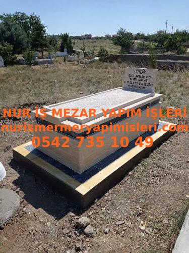 Malatya Tek Kişilik Granit Kuşaklı Komple Traverten Mezar