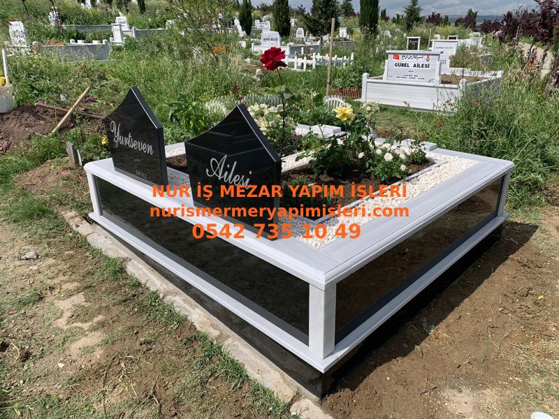 Kocaeli İki Kişilik Temel Gövde Baştaşı Granit Mermer Mezar - Görsel 2