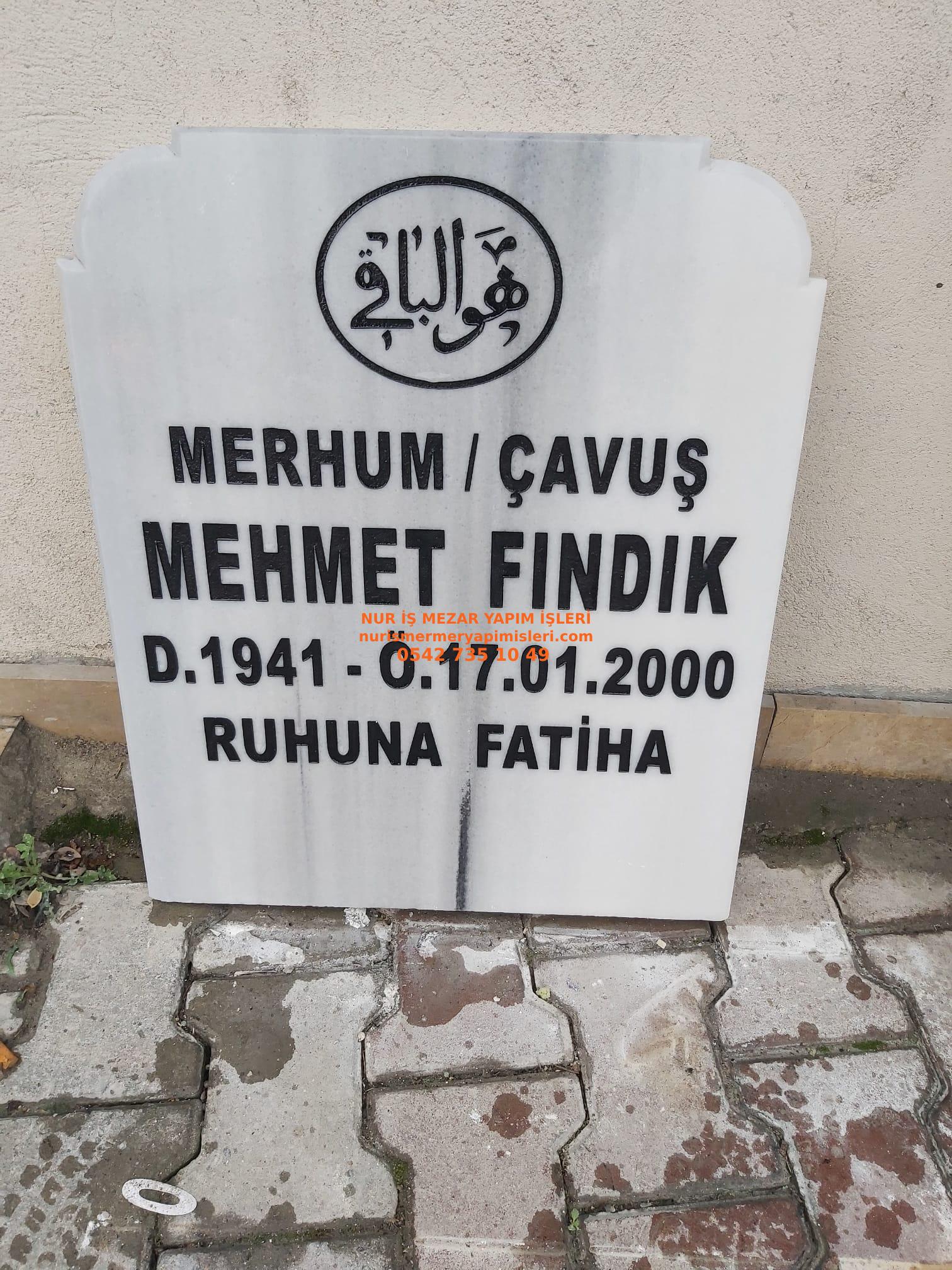 Tek Kişilik 4lük Oyma Yazı Baş Taşı Modeli