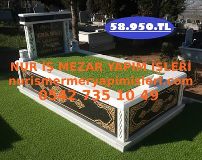 İstanbul Tek Kişilik Desenli Gövde Baş Taşı Sütunlu Granit Mermer Mezar