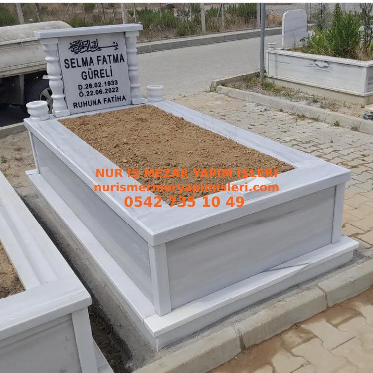Denizli Tek Kişilik Mermer Sütunlu Mezar Modeli - Görsel 4