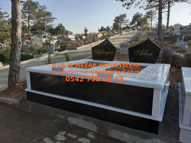 Kocaeli İki Kişilik Temel Gövde Baştaşı Granit Mermer Mezar