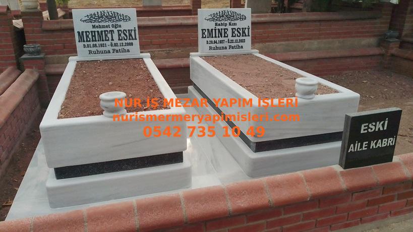 Çanakkale Tek Kişilik Marmara Mermer 6cm Blok Mezar Modeli