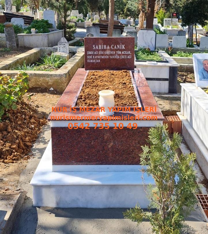 Kütahya Tek Kişilik Temel Mermer Granit Mezar Modeli - Görsel 5