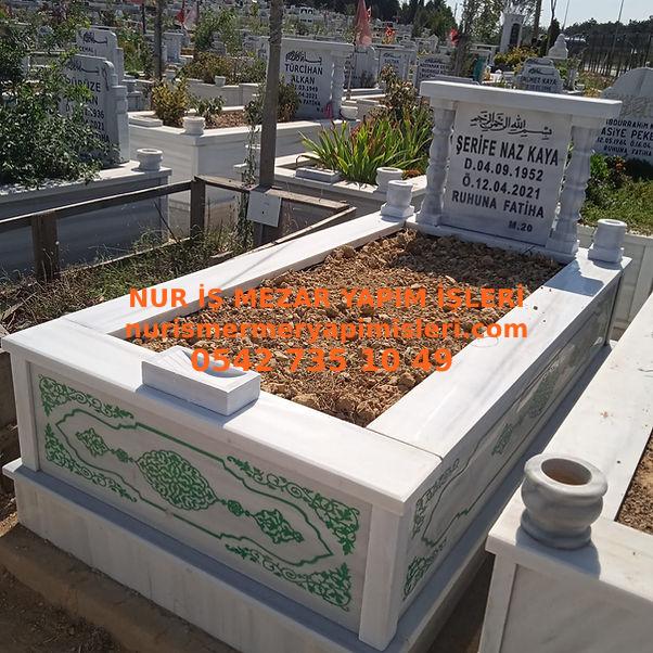 Tek kişilik Desenli Mermer Mezar Modeli