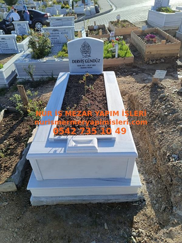 Balıkesir Tek Kişilik 6cm Küpeşte Baştaşı Mermer Mezar