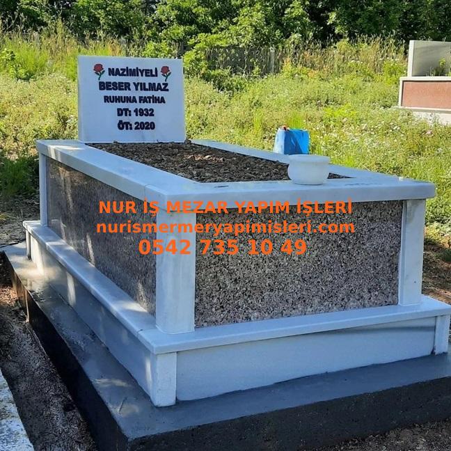 Kocaeli Tek Kişilik Gövde Granit Mermer Mezar Modeli - Görsel 4