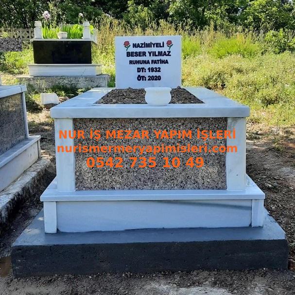 Kocaeli Tek Kişilik Gövde Granit Mermer Mezar Modeli - Görsel 3
