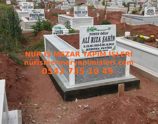 Aydın Tek Kişilik Baş Taşı Abide Gövde Gri Granit Mermer Mezar