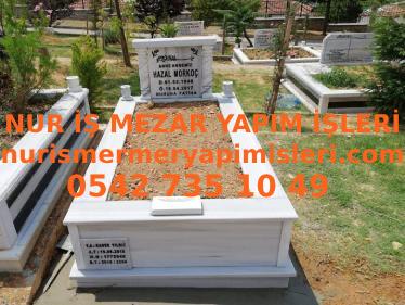 Denizli Tek Kişilik Mermer Sütunlu Mezar Modeli - Görsel 5