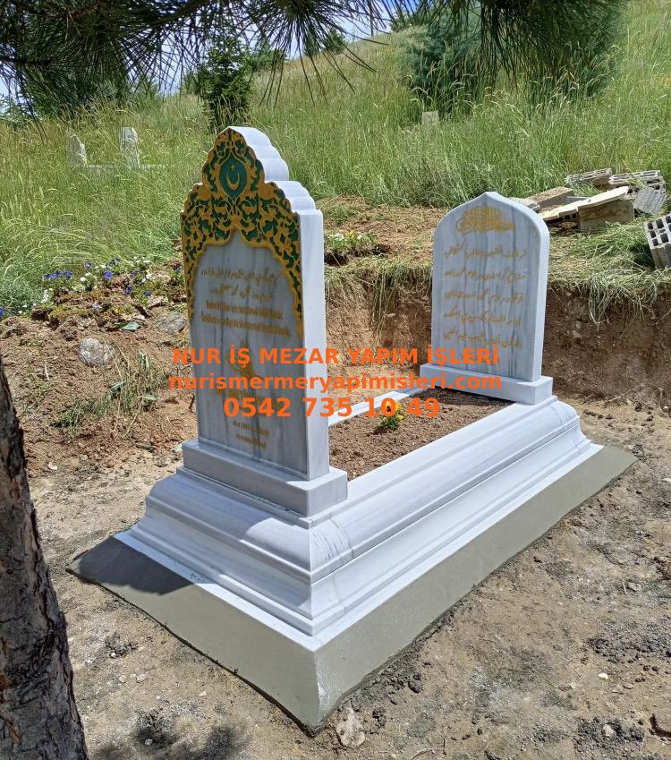 Tek Kişilik Osmanlı 30cm Model Blok Mezar Modeli - Görsel 2