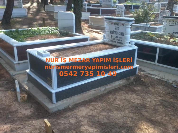 Balıkesir Tek Kişilik Temel Gövde Granit Sütunlu Mezar