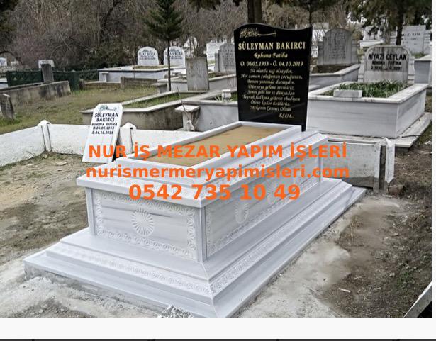 Mersin Tek Kişilik Baş Taşı Granit Desenli Mermer Mezar