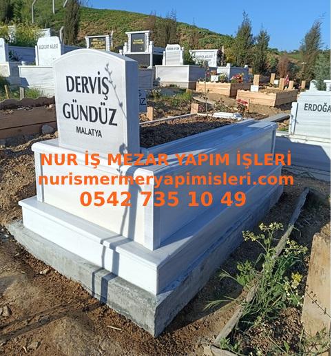 Balıkesir Tek Kişilik 6cm Küpeşte Baştaşı Mermer Mezar - Görsel 4
