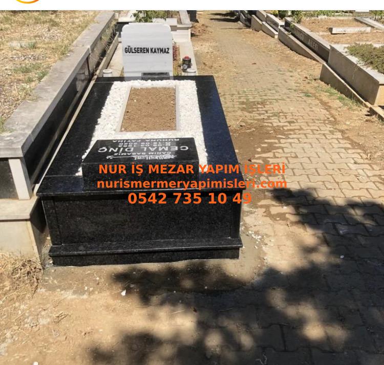 Çanakkale Tek Kişilik Baş Taşı Yatık Komple Ash Black Granit Mezar - Görsel 2