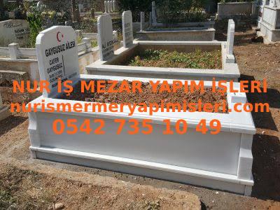 Erzincan Tek Kişilik Süt Beyazı Mermer Mezar Modeli - Görsel 3