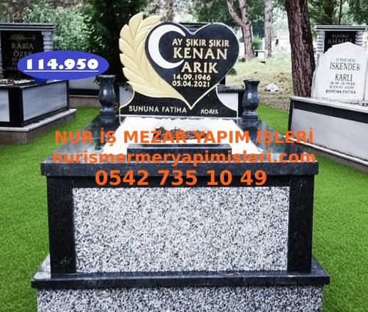 İstanbul Tek Kişilik Cnc Kesim Baş Taşılı Granit Mezar Modeli