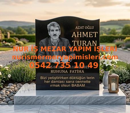 Dalgalı Kesim Granit Resimli Mezar Taşı Modeli - Görsel 3